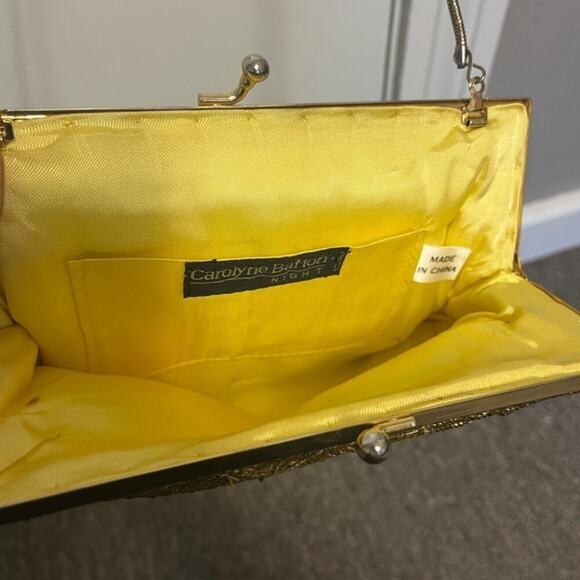 Vintage 1980s GOLD Geometric Beaded Luxury Designer Evening Bag Pristine 1 - Picture 12 of 12